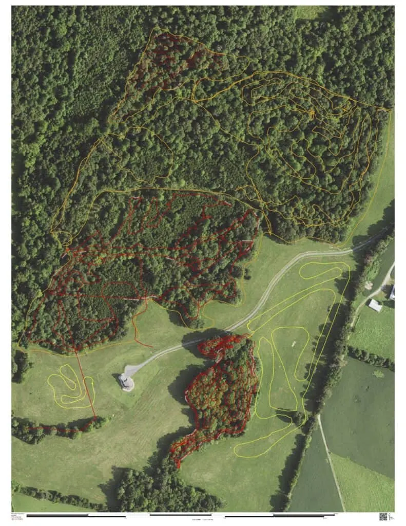 Trail map of the dirt bike track and ATV trails at Throttle Therapy Lake Anna, Virginia